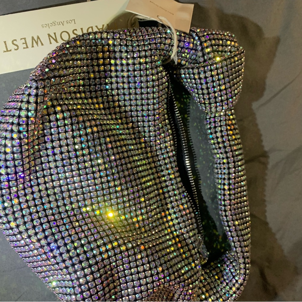 Madison West Silver Rhinestone Bag